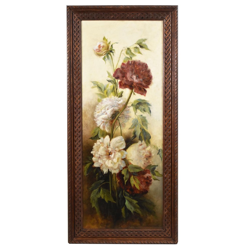 QF 456 1a antique floral painting flower painting peonies XIX century.jpg